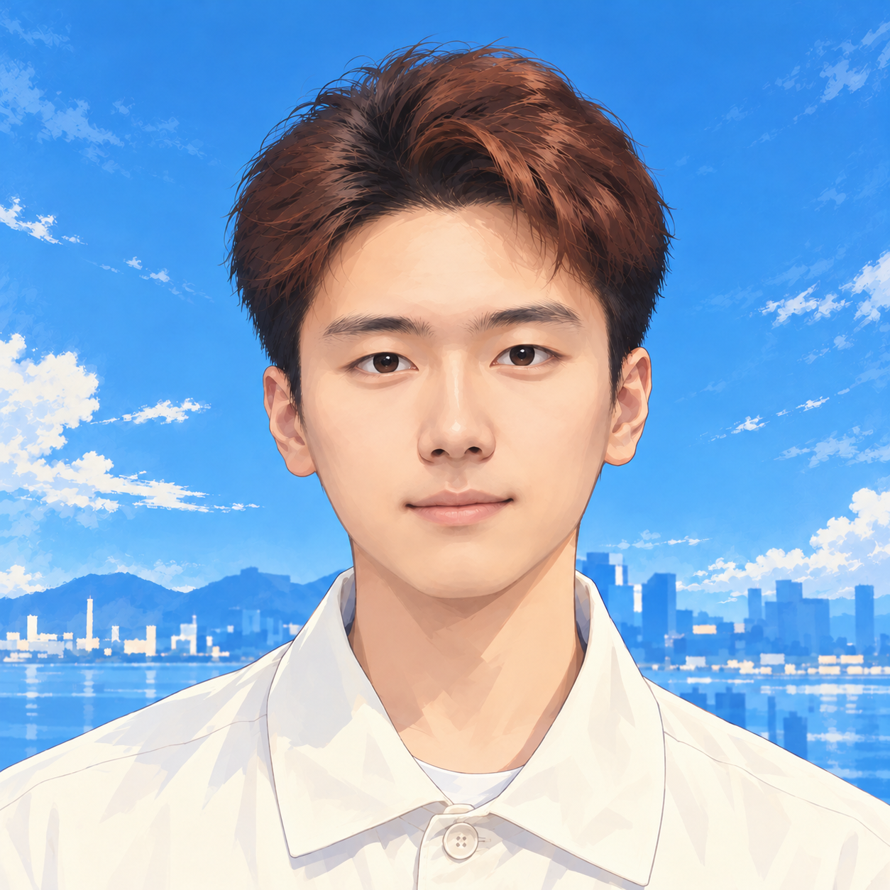 Illustrated portrait of Penghao Wang
